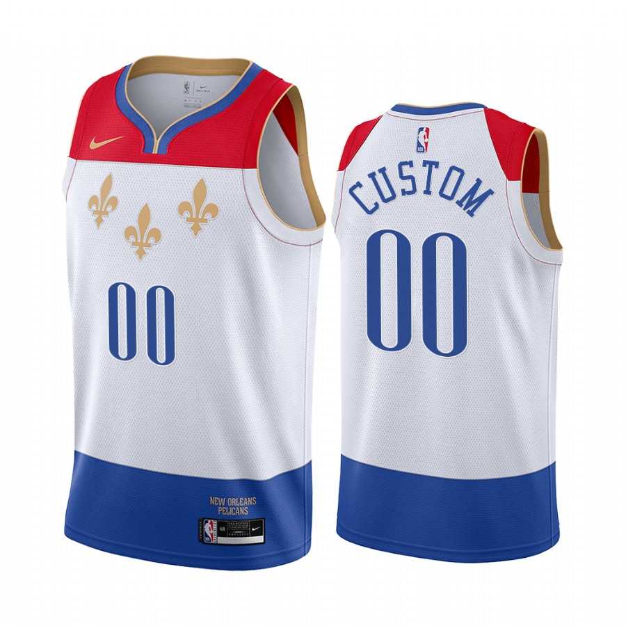 Men & Youth Customized New Orleans Pelicans White Nike Swingman 2020-21 City Edition Jersey